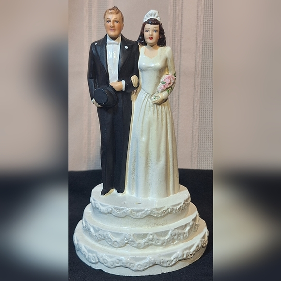 Coast Novelty Mfg. Co Other - Vintage 1947 COAST NOVELTY MFG. CO Elegant Wedding Cake Topper